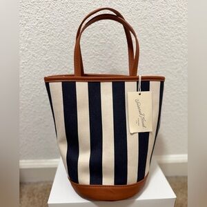 Universal Thread Navy and Tan Striped Tote